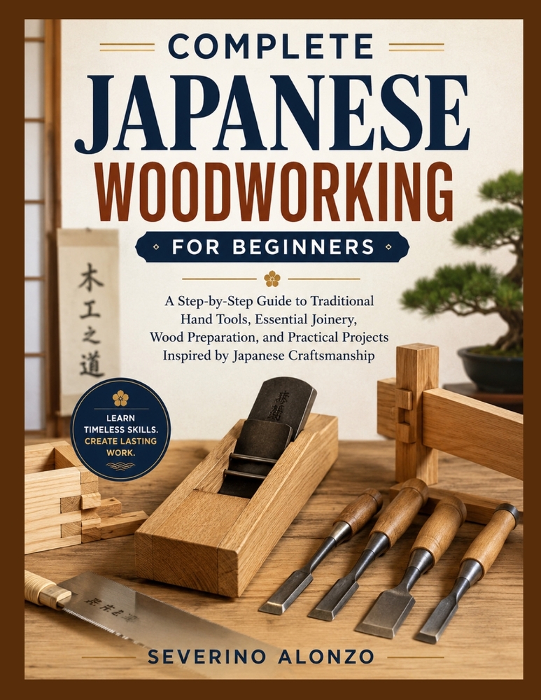 Complete Japanese Woodworking for Beginners: A Step-by-Step Guide to Traditional Hand Tools, Essential Joinery, Wood Preparation, and Practical Projec cover