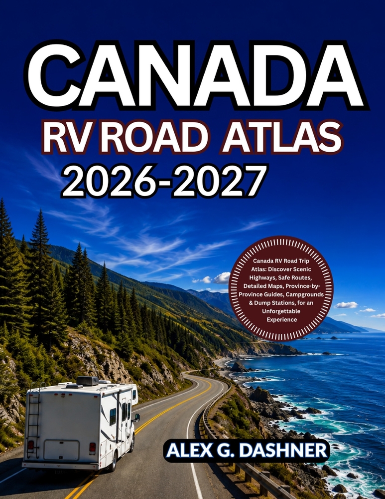Canada RV Road Atlas 2026-2027: Discover Scenic Highways, Safe Routes, Detailed Maps, Province-by-Province Guides, Campgrounds & Dump Stations, for an cover
