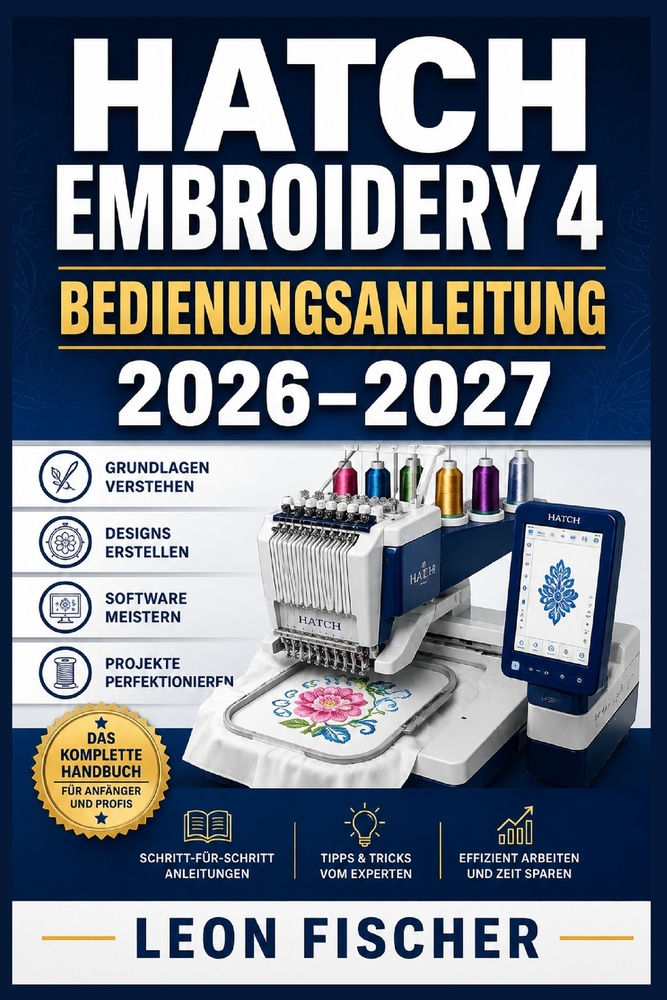 Hatch Embroidery 4 Bedienungsanleitung 2026-2027: Der praktische Ratgeber für Einsteiger und Fortgeschrittene: Software verstehen, Projekte gestalten, cover