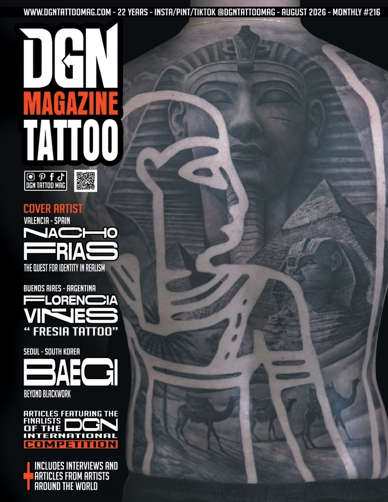 DGN Tattoo Magazine - Nacho Frías - Issue #216: Likewise, this special issue features articles by artists from diverse backgrounds and ... upcoming DG cover