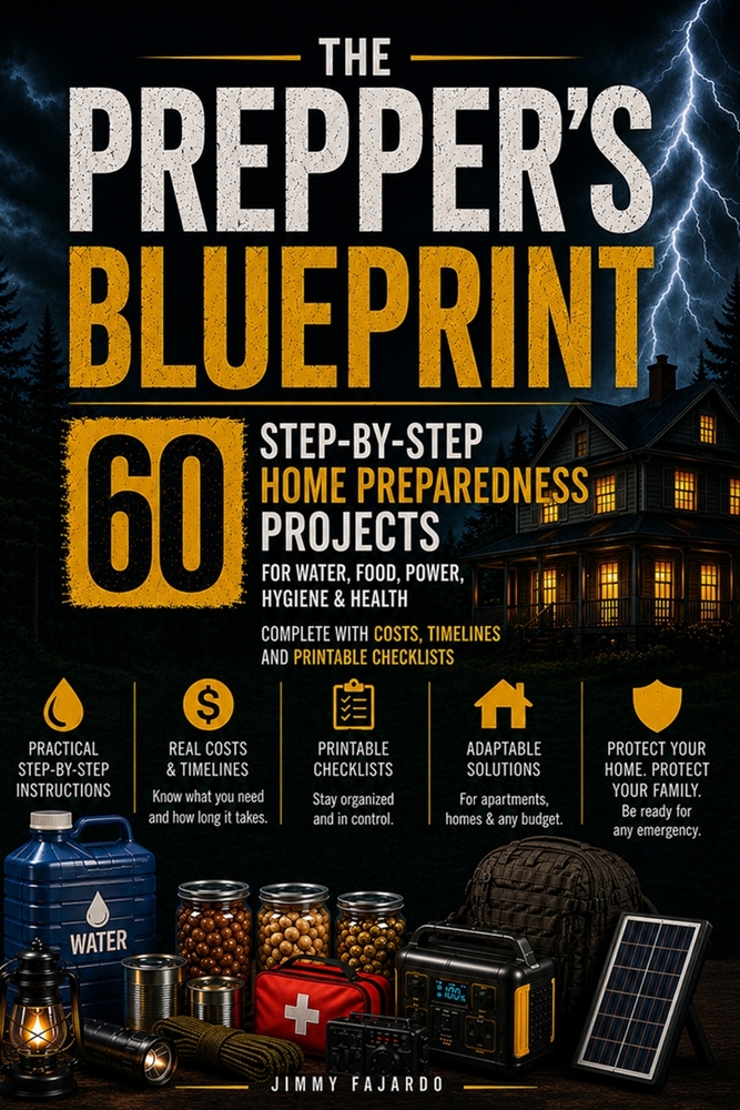 The Prepper's Blueprint: 60 Step-by-Step Home Preparedness Projects for Water, Food, Power, Hygiene & Health Complete with Costs, Timelines and Printa cover
