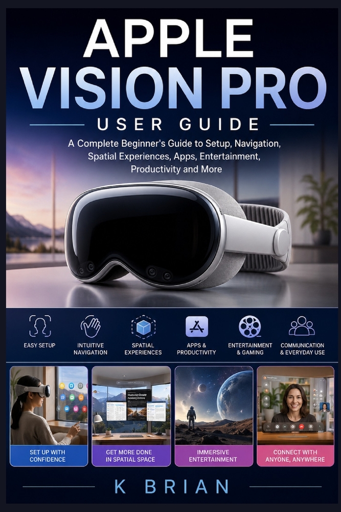 Apple Vision Pro User Guide: A Complete Beginner's Guide to Setup, Navigation, Spatial Experiences, Apps, Entertainment, Productivity, and More cover