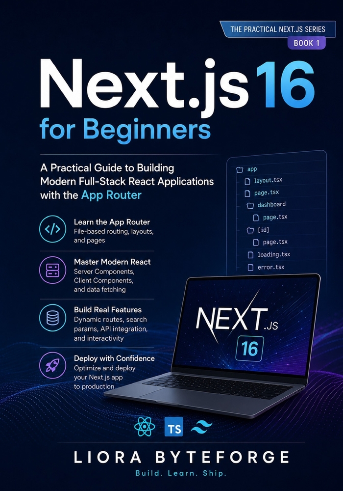 Next.js 16 for Beginners: A Practical Guide to Building Modern Full-Stack React Applications with the App Router cover