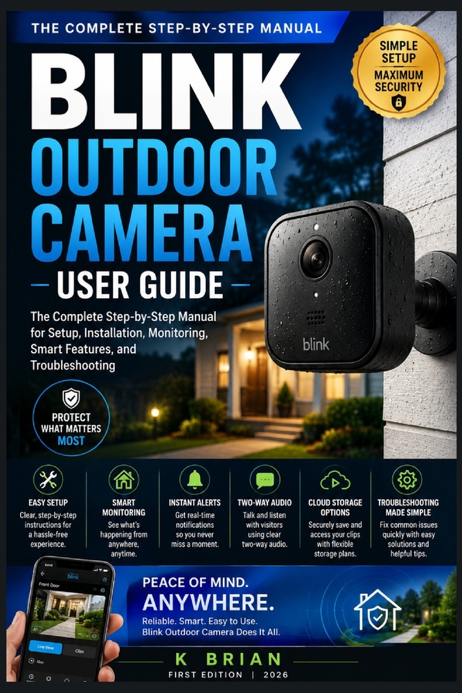 Blink Outdoor Camera User Guide: The Complete Step-by-Step Manual for Setup, Installation, Monitoring, Smart Features, and Troubleshooting cover