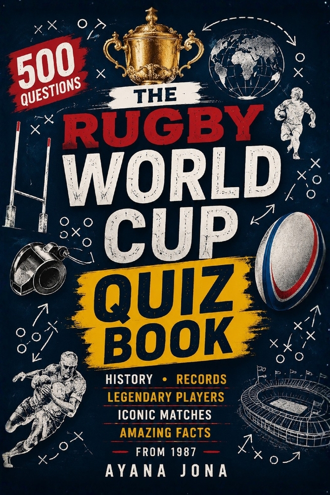 The Rugby World Cup Quiz Book: 500 Questions on History, Records, Legendary Players, Iconic Matches, and Amazing Facts from 1987 cover