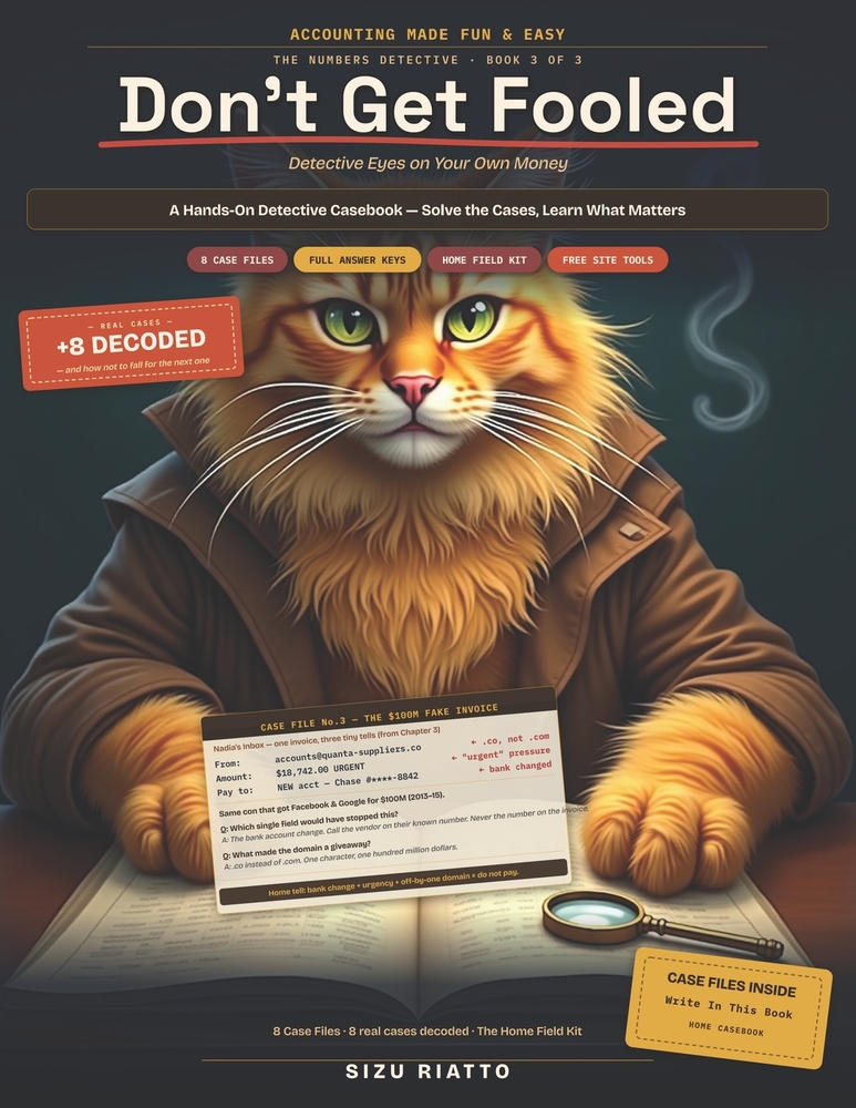 Accounting Made Fun & Easy: Spot the Cooked Books: A Beginner's Guide to Red Flags, Fishy Figures, and How the Numbers Get Faked - with Case Files You cover