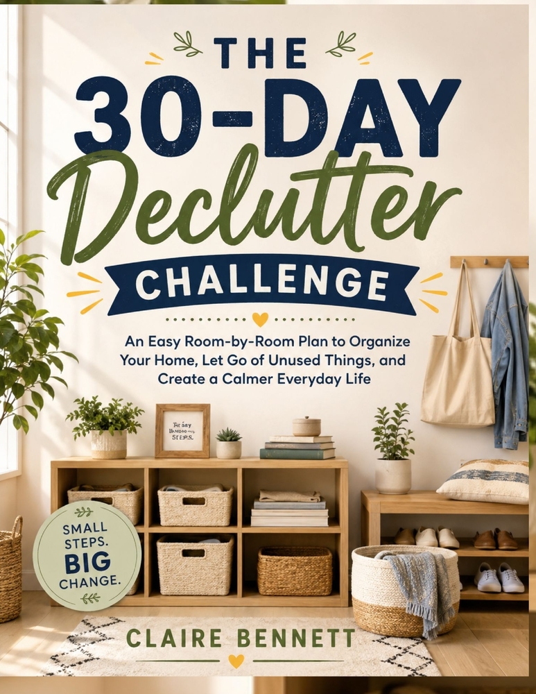 The 30-Day Declutter Challenge: An Easy Room-by-Room Plan to Organize Your Home, Let Go of Unused Things, and Create a Calmer Everyday Life cover