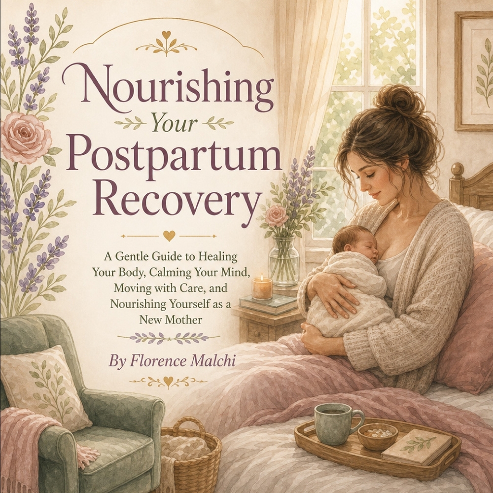 Nourishing Your Postpartum Recovery: A Gentle Guide to Healing Your Body, Calming Your Mind, Moving with Care, and Nourishing Yourself as a New Mother cover