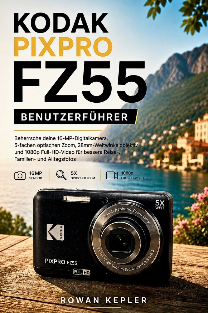Kodak Pixpro Fz55 Benutzerführer: Beherrsche deine 16-MP-Digitalkamera, 5-fachen optischen Zoom, 28mm-Weitwinkelobjektiv und 1080p Full-HD-Video für b cover