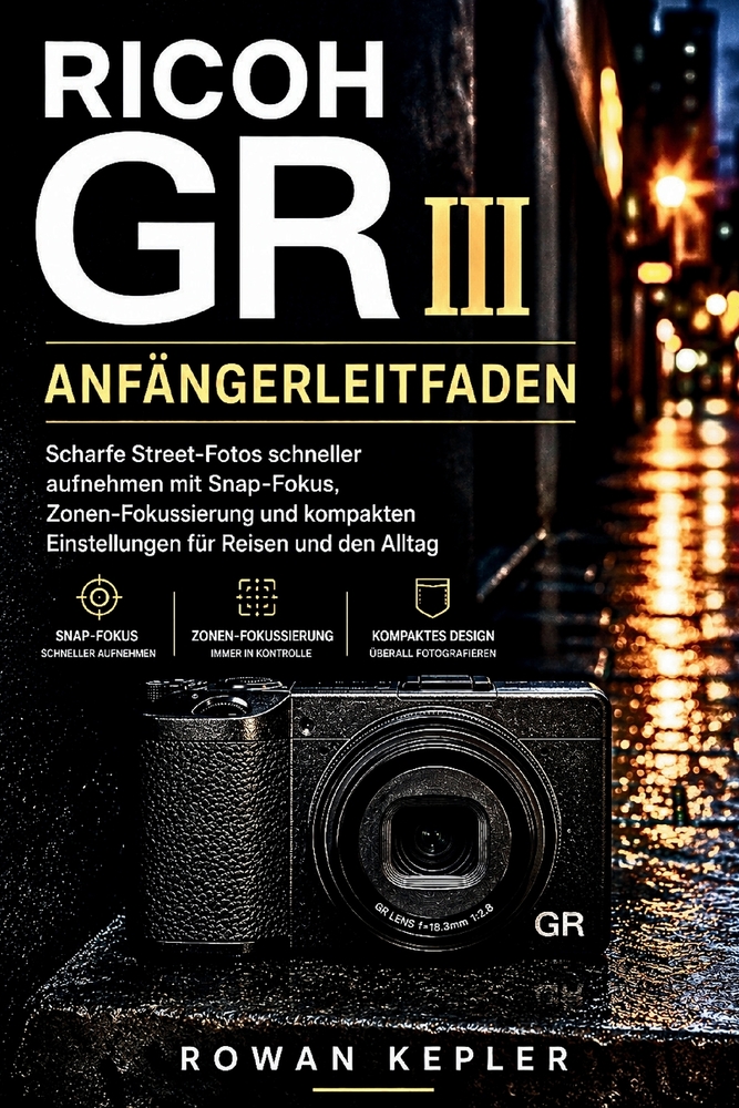 RICOH GR III Anfängerleitfaden: Scharfe Street-Fotos schneller aufnehmen mit Snap-Fokus, Zonen-Fokussierung und kompakten Einstellungen für Reisen und cover