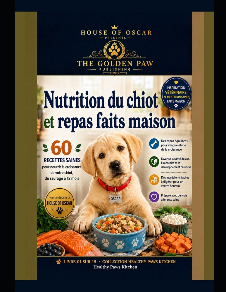Nutrition du chiot et repas faits maison: 60 recettes inspirées par des vétérinaires pour nourrir votre chiot en pleine croissance, du sevrage à 12 mo cover