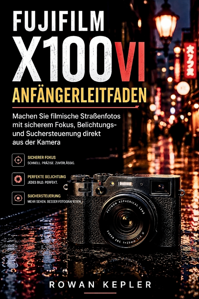 FUJIFILM X100VI Anfängerleitfaden: Machen Sie filmische Straßenfotos mit sicherem Fokus, Belichtungs- und Suchersteuerung direkt aus der Kamera cover