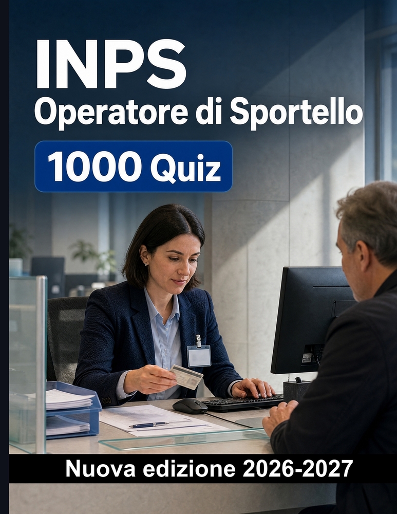 INPS Operatore di Sportello: 1000 QCM con soluzioni spiegate: Accoglienza, riservatezza, fascicolo previdenziale e pratiche telematiche: preparazione cover