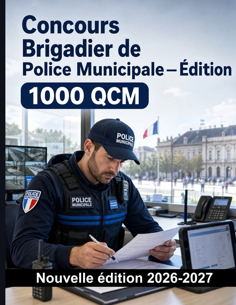 Concours Brigadier de Police Municipale - Édition - 1000 QCM avec corrigés détaillés: Cadre juridique, pouvoirs du maire, procédure pénale et déontolo cover