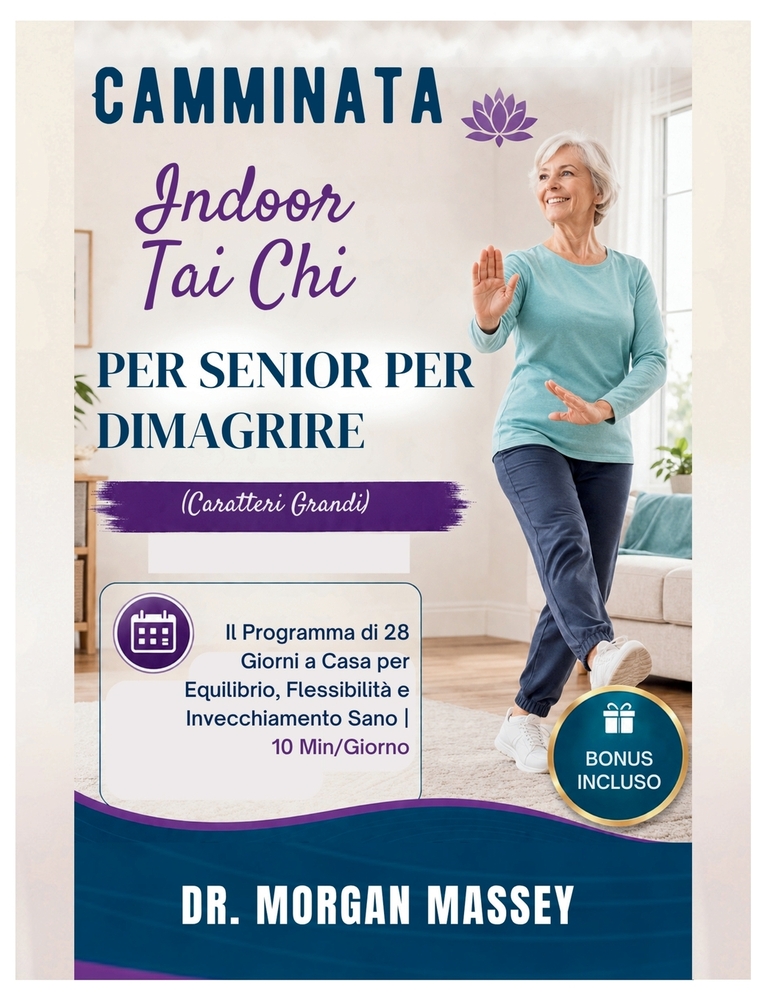 Camminata Indoor Tai Chi Per Senior Per Dimagrire (Caratteri Grandi): Il Programma di 28 Giorni a Casa per Equilibrio, Flessibilità e Invecchiamento S cover