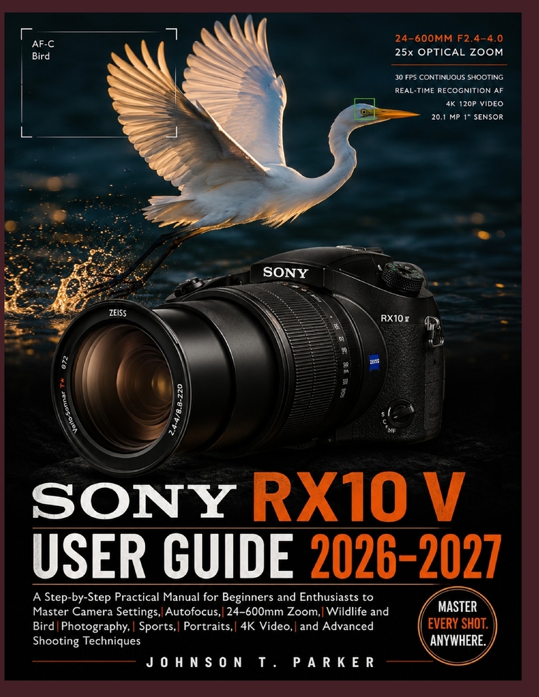 Sony Rx10 V User Guide 2026-2027: A Step-by-Step Practical Manual for Beginners and Enthusiasts to Master Camera Settings, Autofocus, 24-600mm Zoom, W cover