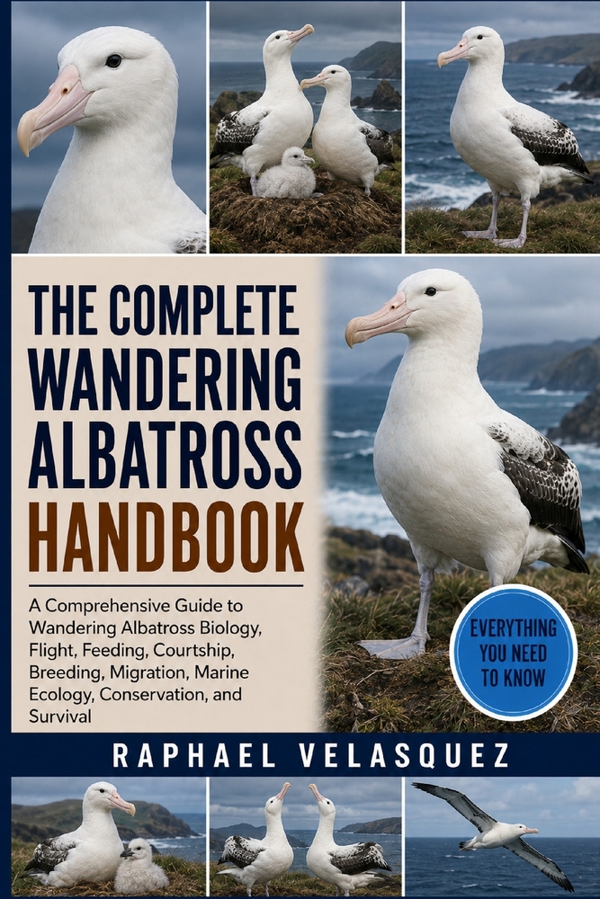 The Complete Wandering Albatross Handbook: A Comprehensive Guide to Wandering Albatross Biology, Flight, Feeding, Courtship, Breeding, Migration, Mari cover