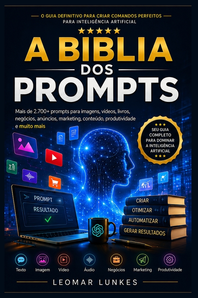 A Bíblia dos Prompts: O Guia Definitivo para Criar Comandos Perfeitos para Inteligência Artificial Linha editorial complementar: ENCICLOPÉDIA PRÁTICA cover