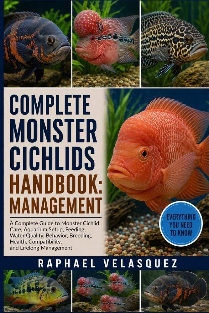 Complete Monster Cichlids Handbook: MANAGEMENT: A Complete Guide to Monster Cichlid Care, Aquarium Setup, Feeding, Water Quality, Behavior, Breeding, cover