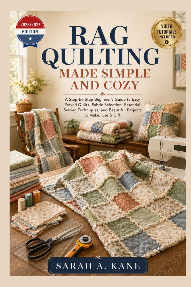 Rag Quilting Made Simple and Cozy: A Step-by-Step Beginner's Guide to Easy Frayed Quilts, Fabric Selection, Essential Sewing Techniques, and Beautiful cover