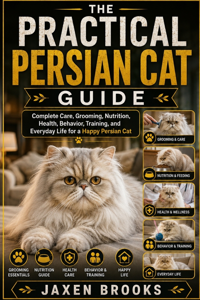 The Practical Persian Cat Guide: Complete Care, Grooming, Nutrition, Health, Behavior, Training, and Everyday Life for a Happy Persian Cat cover