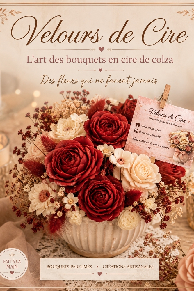 velours de cire: l'art des bouquets en cire de colza cover