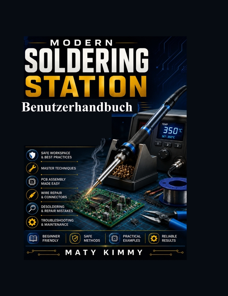 Benutzerhandbuch Modern Soldering Station: Eine Schritt-für-Schritt-Anleitung für Anfänger zu Werkzeugeinrichtung, sicheren Arbeitsmethoden, Leiterpla cover