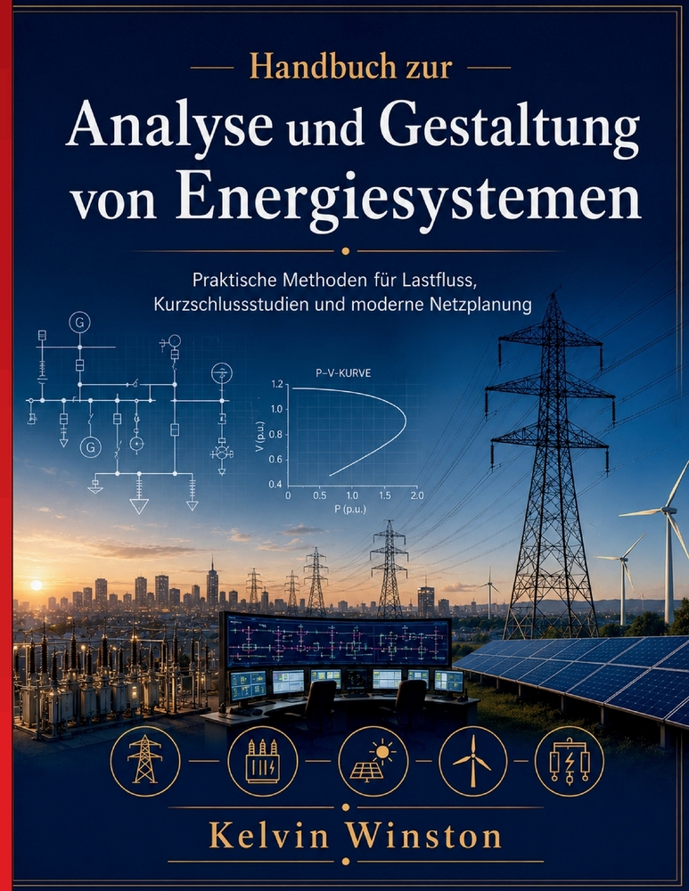 Handbuch zur Analyse und Gestaltung von Energiesystemen: Praktische Methoden für Lastfluss, Kurzschlussstudien und moderne Netzplanung cover