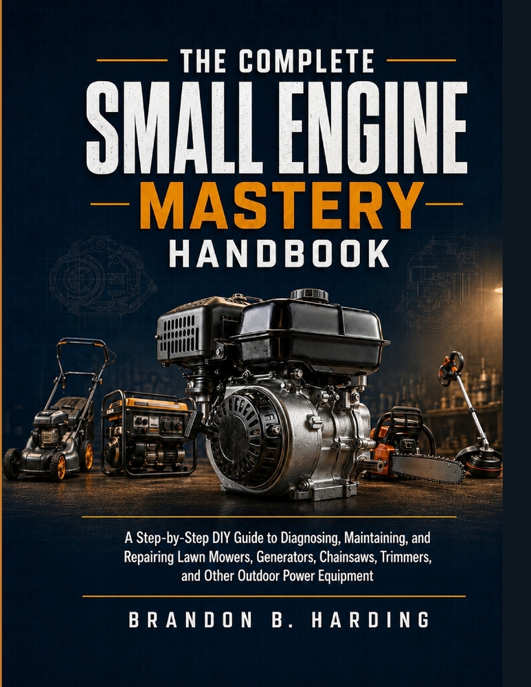 The Complete Small Engine Mastery Handbook: A Step-by-Step DIY Guide to Diagnosing, Maintaining, and Repairing Lawn Mowers, Generators, Chainsaws, Tri cover