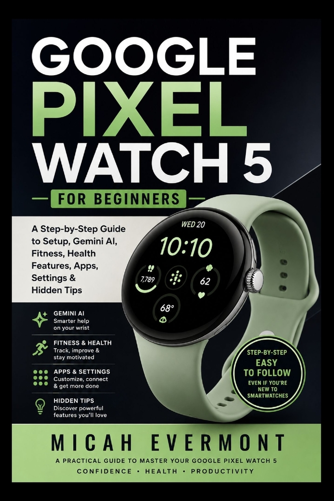 Google Pixel Watch 5 for Beginners: A Step-by-Step Guide to Setup, Gemini AI, Fitness, Health Features, Apps, Settings & Hidden Tips cover