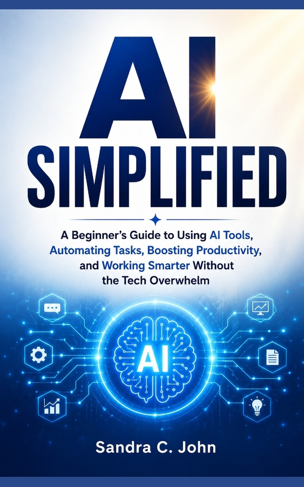 AI Simplified: A Beginner's Guide to Using AI Tools, Automating Tasks, Boosting Productivity, and Working Smarter Without the Tech Overwhelm cover