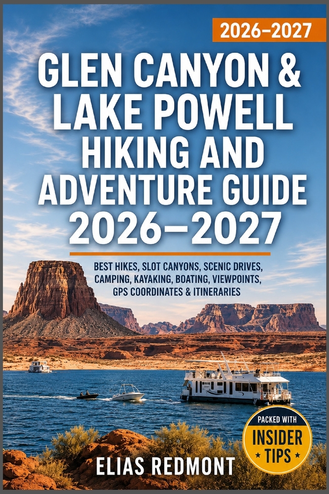Glen Canyon & Lake Powell Hiking and Adventure Guide 2026-2027: Best Hikes, Slot Canyons, Scenic Drives, Camping, Kayaking, Boating, Viewpoints, GPS C cover