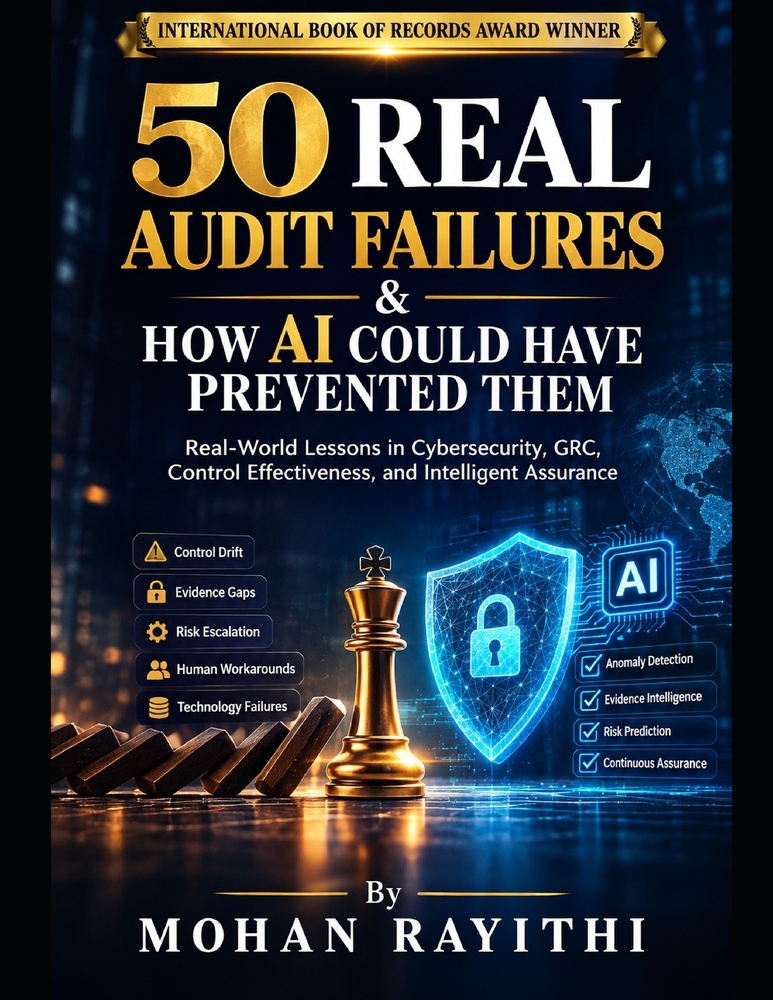 50 Real Audit Failures & How AI Could Have Prevented Them: Real-World Lessons in Cybersecurity, GRC, Control Effectiveness, and Intelligent Assurance cover