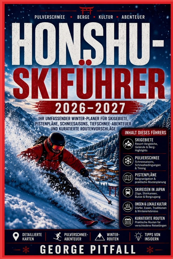 Honshu-Skiführer 2026-2027: Ihr umfassender Winter-Planer für Skigebiete, Pistenpläne, Schneesaisonen, Tiefschnee-Abenteuer und kuratierte Routenvorsc cover