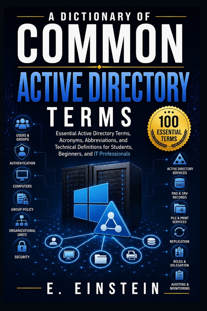 A Dictionary of Common Active Directory Terms: Essential Active Directory Terms, Acronyms, Abbreviations, and Technical Definitions for Students, Begi cover