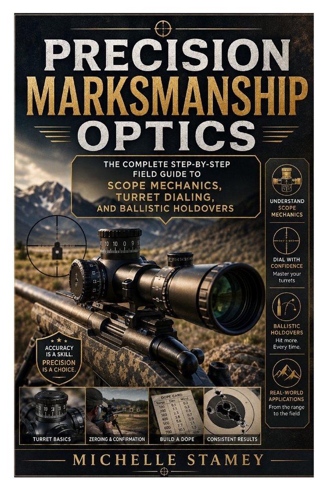Precision Marksmanship Optics: The Complete Step-by-Step Field Guide to Scope Mechanics, Turret Dialing, and Ballistic Holdovers cover