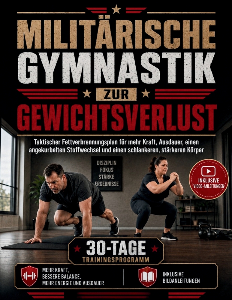 Militärische Gymnastik ZUR GEWICHTSVERLUST: Taktischer Fettverbrennungsplan für mehr Kraft, Ausdauer, einen angekurbelten Stoffwechsel und einen schla cover