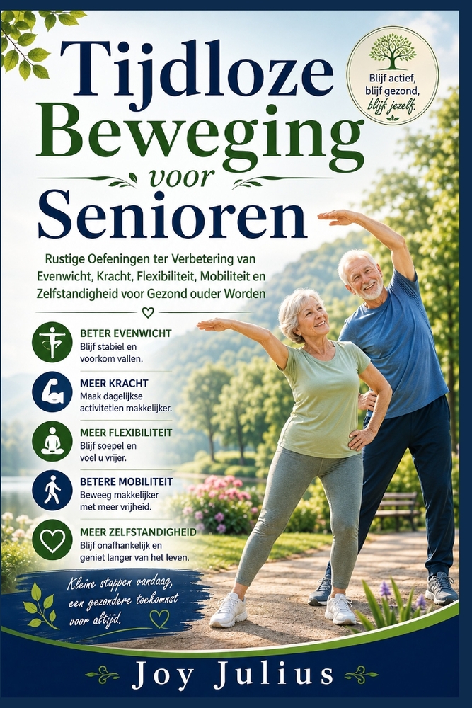 Tijdloze Beweging voor Senioren: Rustige Oefeningen ter Verbetering van Evenwicht, Kracht, Flexibiliteit, Mobiliteit en Zelfstandigheid voor Gezond ou cover