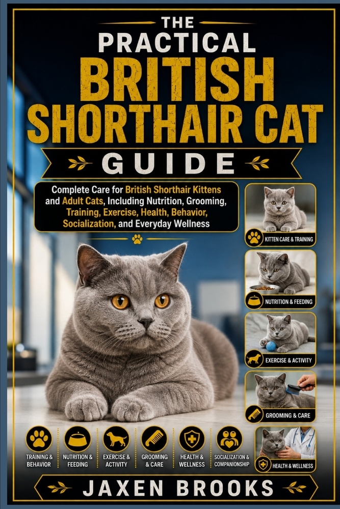 The Practical British Shorthair Cat Guide: Complete Care for British Shorthair Kittens and Adult Cats, Including Nutrition, Grooming, Training, Exerci cover