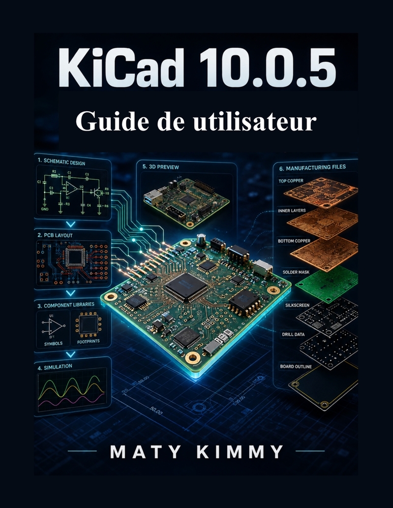 KiCAD 10.0.5 Guide de utilisateur: Un manuel étape par étape pour la conception de schémas, le routage de circuits imprimés, les bibliothèques de comp cover