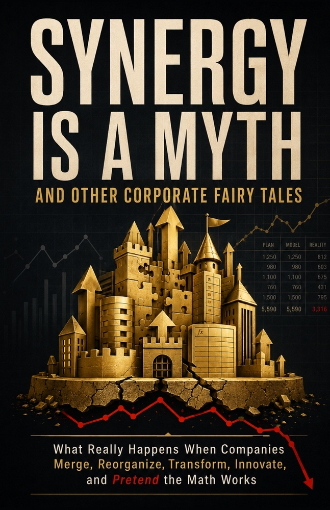 Synergy Is a Myth and Other Corporate Fairy Tales: What Really Happens When Companies Merge, Reorganize, Transform, Innovate, and Pretend the Math Wor cover