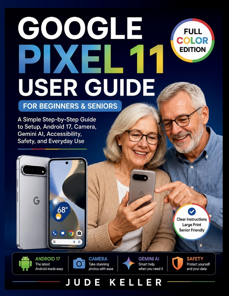 Google Pixel 11 user guide for beginners and seniors: A Simple Step-by-Step Guide to Setup, Android 17, Camera, Gemini AI, Accessibility, Safety, and cover