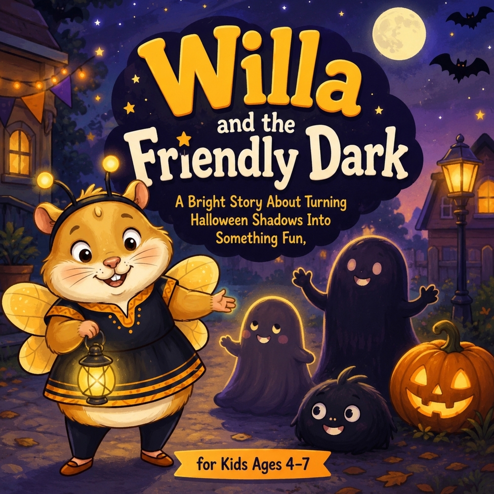 Willa and the Friendly Dark: A Bright Story About Turning Halloween Shadows Into Something Fun, for Kids Ages 4-7 cover