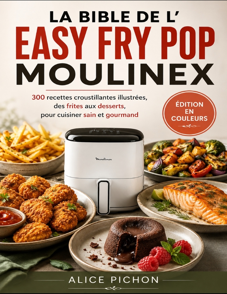 La Bible de l'Easy Fry Pop Moulinex: 300 recettes croustillantes illustrées, des frites aux desserts, pour cuisiner sain et gourmand cover