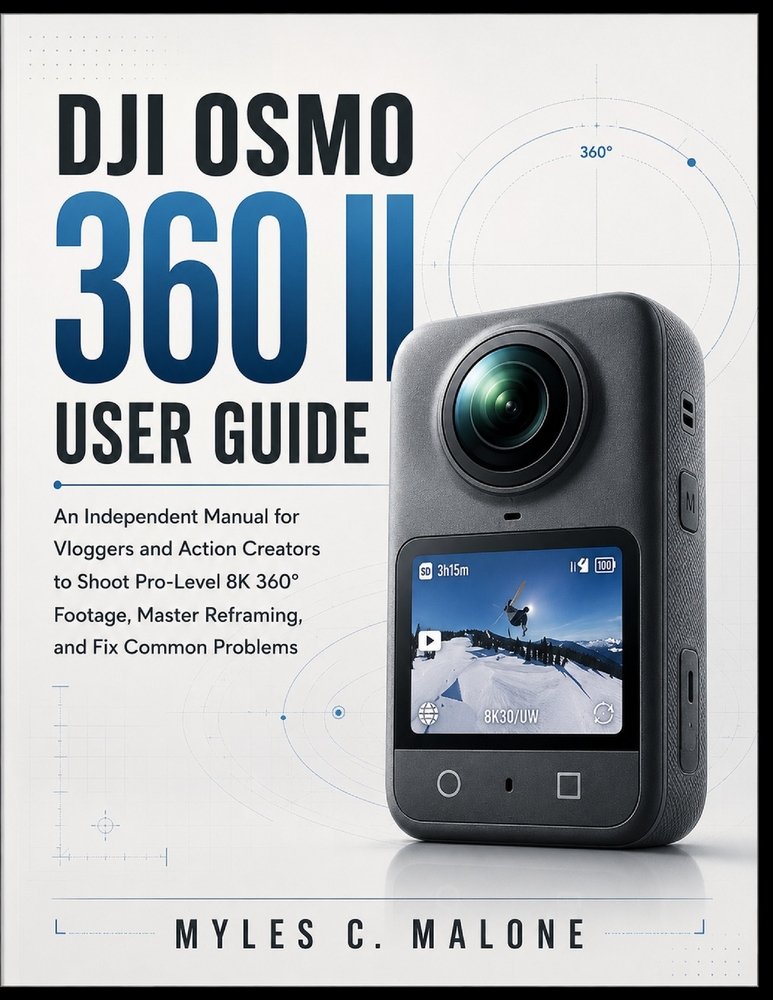 DJI Osmo 360 II User Guide: An Independent Manual for Vloggers and Action Creators to Shoot Pro-Level 8K 360° Footage, Master Reframing, and Fix Commo cover