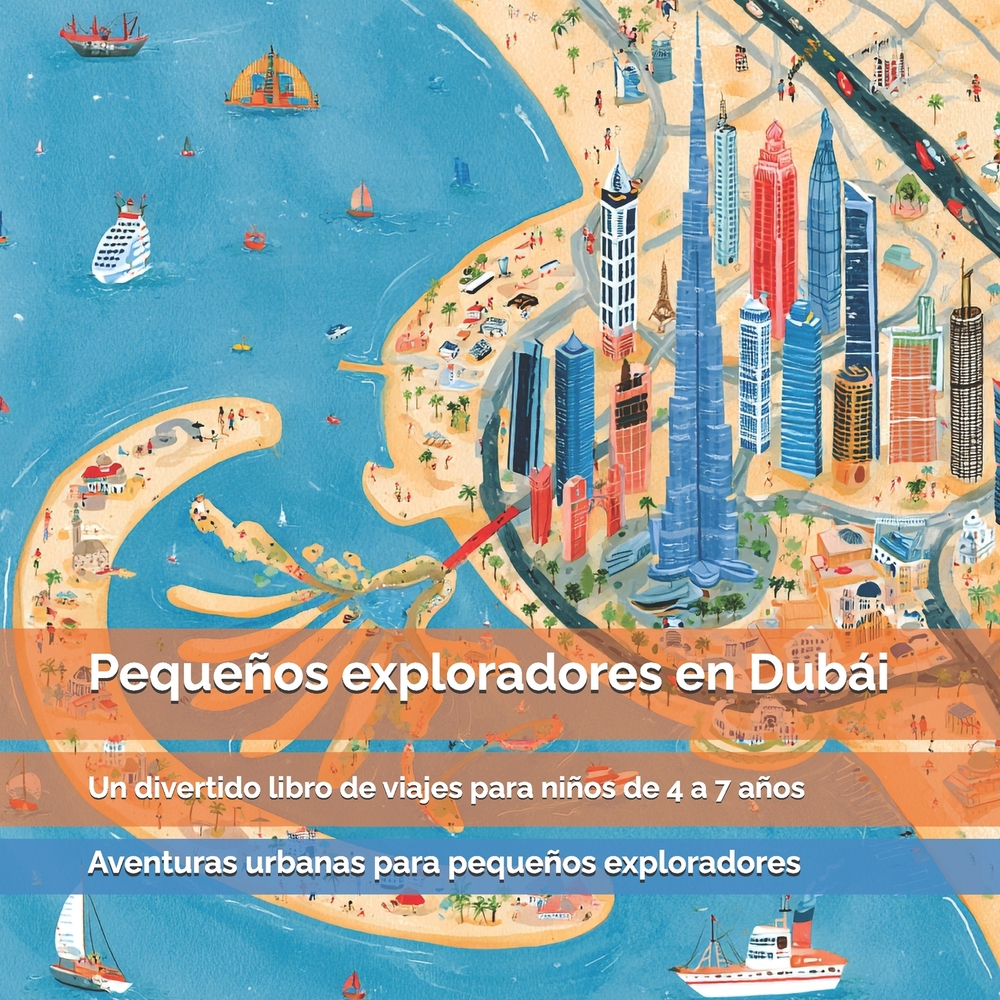 Pequeños exploradores en Dubái: Rascacielos gigantes, desiertos, camellos, islas sorprendentes y ciudades del futuro: un divertido libro de viajes par cover