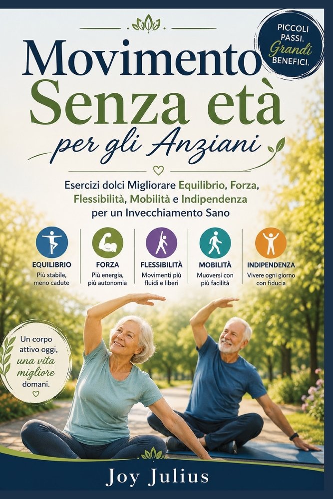 Movimento Senza età per gli Anziani: Esercizi dolci Migliorare Equilibrio, Forza, Flessibilità, Mobilità e Indipendenza per un Invecchiamento Sano cover
