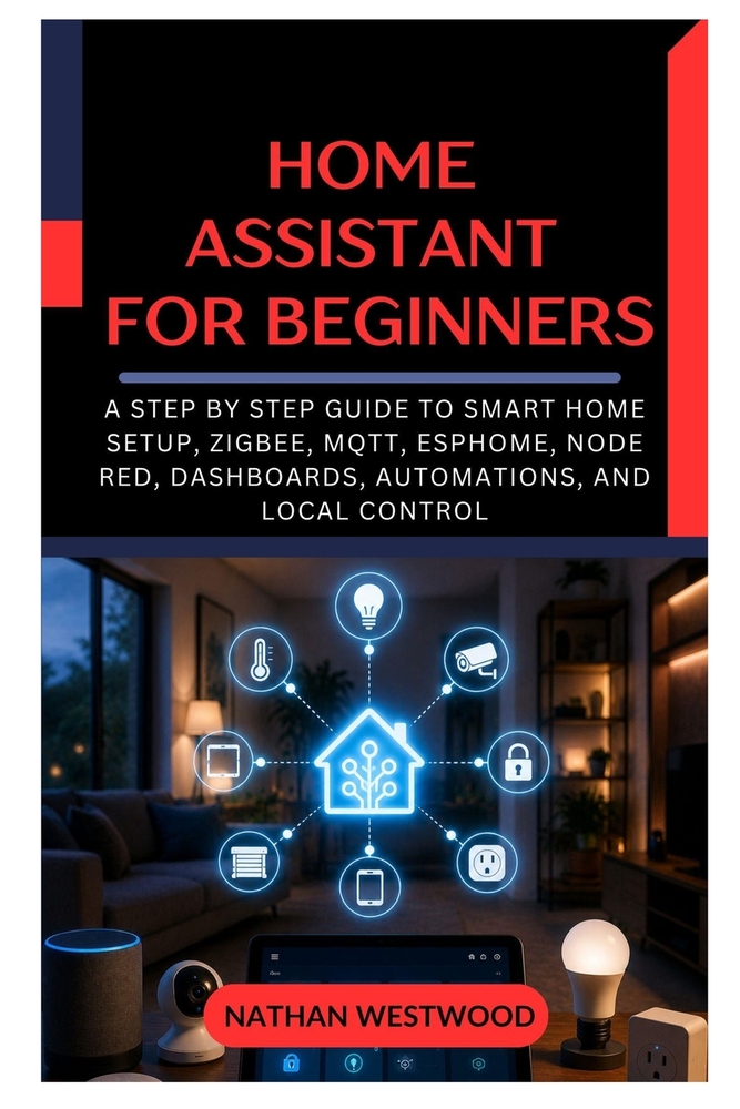 Home Assistant for Beginners: A Step by Step Guide to Smart Home Setup, Zigbee, MQTT, ESPHome, Node RED, Dashboards, Automations, and Local Control cover