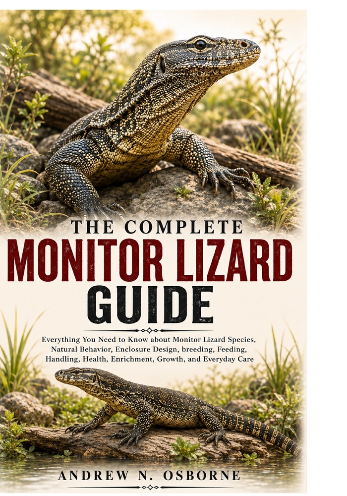 The Complete Monitor Lizard Guide: Everything You Need to Know about Monitor Lizard Species, Natural Behavior, Enclosure Design, breeding, Feeding, Ha cover