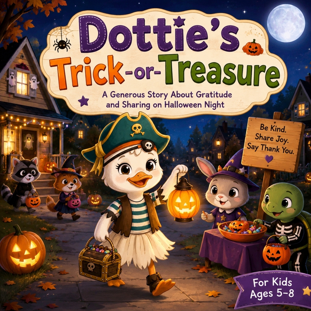 Dottie's Trick-or-Treasure: A Generous Story About Gratitude and Sharing on Halloween Night, for Kids Ages 5-8 cover